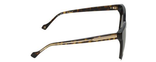 Side View of Yalea SYA055-0722 Women's Sunglasses in Tortoise Havana Gold/Brown Gradient 54mm