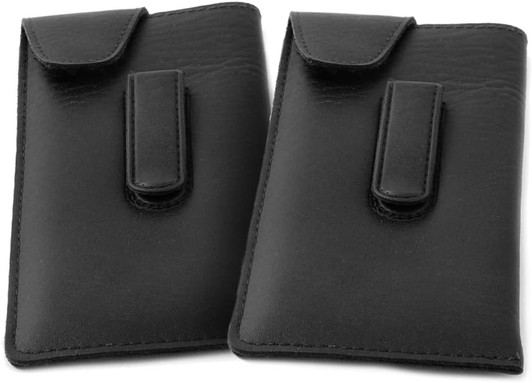 Image 4 of Wholesale Bulk Lot of Calabria Durango Eye Glasses Case Soft PU Leather Eyeglass Case w/ Clip Black Sunglasses Case for Men & Women