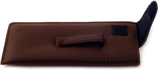 Image 2 of Wholesale Bulk Lot of Calabria Durango Eye Glasses Case Soft PU Leather Eyeglass Case w/ Clip Brown Sunglasses Case for Men & Women