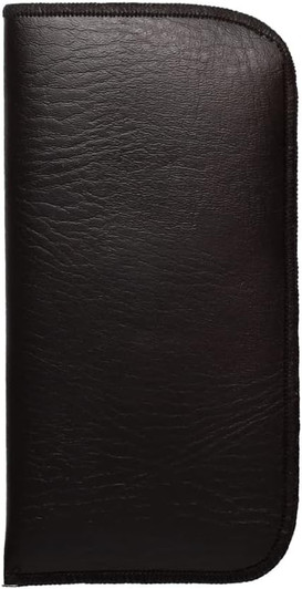 Image 2 of Wholesale Bulk Lot of Calabria Soft Slip-In Eyeglasses Case Vertical Pocket Clip Black Men/Women Faux Leather Felt Lining 6.5"x3.35