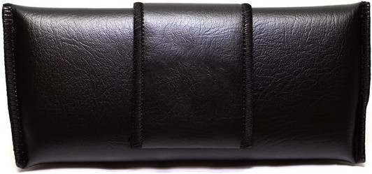 Image 2 of Wholesale Bulk Lot of Black Snap Beltloop Eyeglass Cases Syn.Leather Felt Interior Button Closure