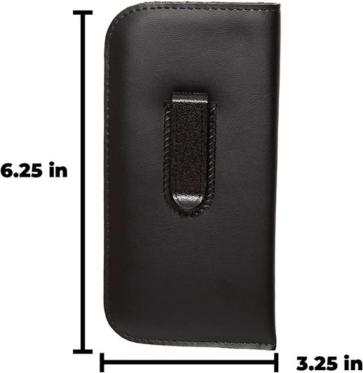Image 3 of Wholesale Bulk Lot of Calabria Medium Soft Slim Slip-in Eyeglass Case Black w/Plastic Clip Faux Leather Mens Womens Sunglass Holder