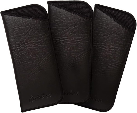 Image 4 of Wholesale Bulk Lot of Black Mens Womens Slim No-Clip EyeGlasses Case Soft Syn.Leather Felt Interior