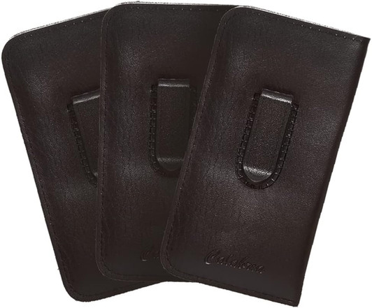 Image 4 of Wholesale Bulk Lot of Calabria Soft PU Leather Felt Case w/Plastic Pocket Clip Black Men Women Slim Eyeglass Pouch Slip-In Sunglass