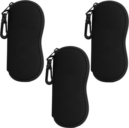 Image 4 of Wholesale Bulk Lot of MoKo Eyeglass Soft Case, Zippered Neoprene Sunglasses Pouch with Clip for Men Women - Black