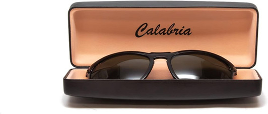 Image 4 of Wholesale Bulk Lot Calabria S412 Black Extra Large Snap Hard Shell Eye Glasses Case PU Leather Men Women Rectangle Travel Clamshell