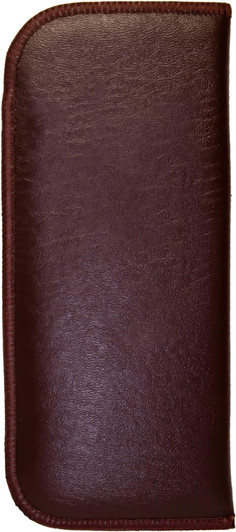 Image 2 of Wholesale Bulk Lot Calabria Slip-In Case w/Plastic Pocket Clip Faux Leather Felt Brown Men Women Eyeglass Pouch Sunglasses Holder