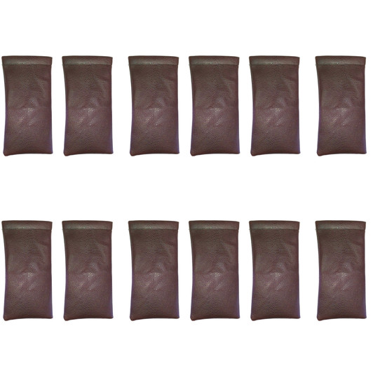 Image 4 of Wholesale Bulk Lot of Calabria Soft Squeeze Spring Top Eyeglasses Case Brown Snakeskin PU Leather Men Women Pouch Closure Sunglass