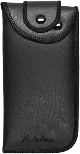 Image 1 of Wholesale Bulk Lot Calabria Vertical Button Snap Belt Loop Eyeglass Case Black Men Women PU Leather Vintage Holder Sunglass Pouch