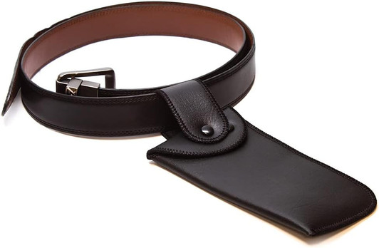 Image 4 of Wholesale Bulk Lot Calabria Vertical Button Snap Belt Loop Eyeglass Case Black Men Women PU Leather Vintage Holder Sunglass Pouch