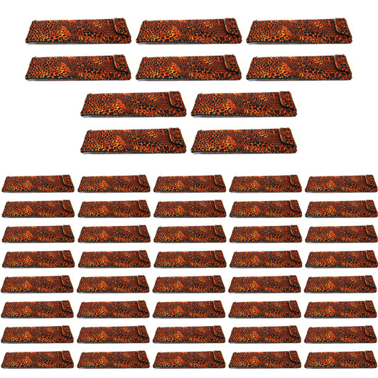 Image 3 of Wholesale Bulk Lot Calabria Leopard Animal Print Soft Slip-In Eyeglass Case Brown Women Cute Slim Pouch Sunglasses Bag Flap Closure