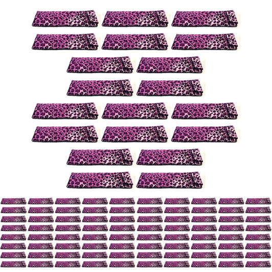 Image 4 of Wholesale Bulk Lot Calabria Leopard Animal Print Soft Slip-In Eyeglass Case Purple Womens Cute Slim Pouch Sunglass Bag Flap Closure