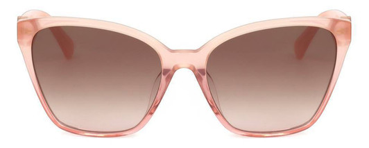 Front View of Kate Spade AMIYAH/G/S 733 Cateye Sunglass Peach Crystal/Brown Pink Gradient 56mm