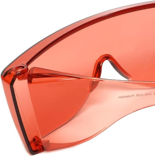 Calabria 3000 FL41 Pink Fitover Safety Glasses Wear Over Prescription Glasses Migraine Glasses FL-41 Light Sensitivity Glasses Women Men Outdoor Indoor Blue Light Blocker Over Glasses Eye Protection