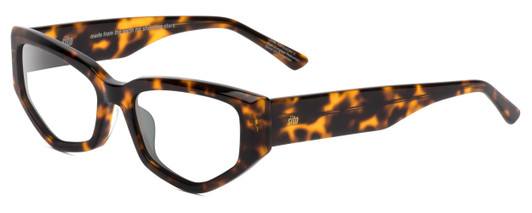 Profile View of SITO SHADES Diamond Designer Reading Eye Glasses in Honey Tortoise Havana Brown Unisex Rectangular Full Rim Acetate 55 mm