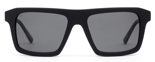 Front View of SITO SHADES Gt Unisex Square Designer Sunglasses Black/Polarized Iron Grey 54 mm