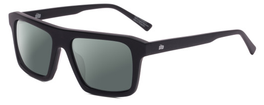 Profile View of SITO SHADES Gt Designer Polarized Sunglasses with Custom Cut Smoke Grey Lenses in Matte Black Unisex Square Full Rim Acetate 54 mm