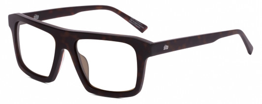 Profile View of SITO SHADES Gt Designer Blue Light Blocking Eyeglasses in Matte Chestnut Tortoise Havana Brown Unisex Square Full Rim Acetate 54 mm