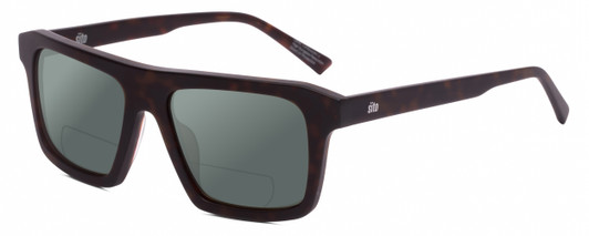 Profile View of SITO SHADES Gt Designer Polarized Reading Sunglasses with Custom Cut Powered Smoke Grey Lenses in Matte Chestnut Tortoise Havana Brown Unisex Square Full Rim Acetate 54 mm