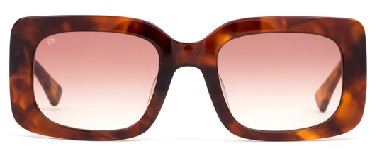 Front View of SITO SHADES Indi Unisex Sunglass Orange Brown Tortoise Havana/Pink Gradient 50mm