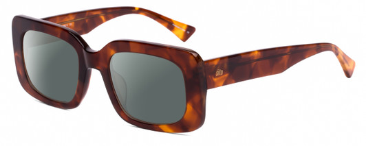 Profile View of SITO SHADES Indi Designer Polarized Sunglasses with Custom Cut Smoke Grey Lenses in Burnt Orange Brown Tortoise Havana Unisex Square Full Rim Acetate 50 mm