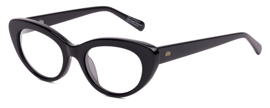 Profile View of SITO SHADES Siena Designer Reading Eye Glasses in Gloss Black Unisex Cat Eye Full Rim Acetate 50 mm