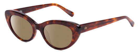 Profile View of SITO SHADES Siena Designer Polarized Sunglasses with Custom Cut Amber Brown Lenses in Burnt Orange Brown Tortoise Havana Unisex Cat Eye Full Rim Acetate 50 mm