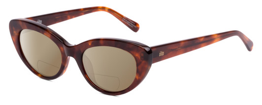 Profile View of SITO SHADES Siena Designer Polarized Reading Sunglasses with Custom Cut Powered Amber Brown Lenses in Burnt Orange Brown Tortoise Havana Unisex Cat Eye Full Rim Acetate 50 mm