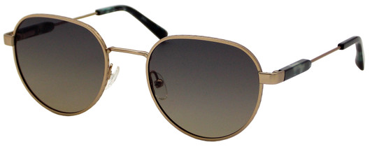 Profile View of Elton John BOHEMIAN Womens Sunglass Gold Green Blue Tortoise/Polarized G-15 48mm