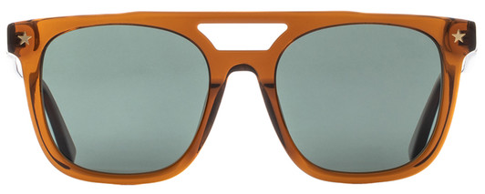 Front View of Elton John HIFI 2 Unisex Sunglass Rosewood Pink Crystal Blue/Polarized Navy 53mm