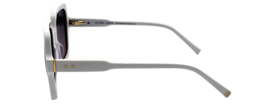 Side View of Elton John INCOGNITO 2 Unisex Sunglasses White/Polarized Grey Pink Gradient 58mm