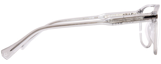Side View of John Varvatos VJV424 Unisex Designer Reading Glasses in Crystal Smoke Grey 56 mm
