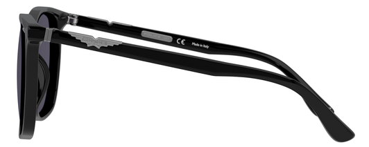 Side View of Police SPL872 Unisex Full Rim Designer Sunglasses in Gloss Black/Dark Grey 56 mm