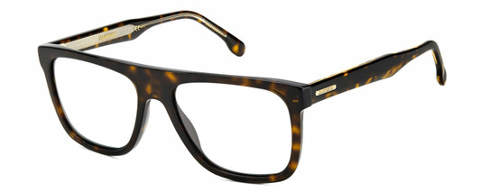 Profile View of Carrera CA-267/S-086-HAV Designer Reading Eye Glasses in Brown Tortoise Havana Gold Unisex Panthos Full Rim Acetate 56 mm