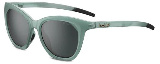 Profile View of Bolle PRIZE Womens Cateye Designer Sunglasses Frost Green Crystal/Dark Grey 51mm
