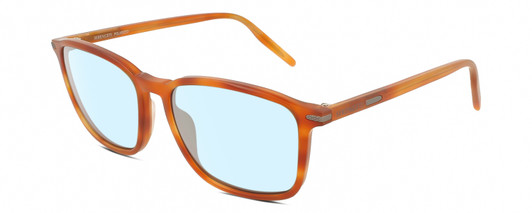 Profile View of Serengeti LENWOOD Designer Blue Light Blocking Eyeglasses in Shiny Caramel Brown Crystal Unisex Square Full Rim Acetate 57 mm