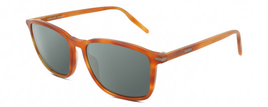 Profile View of Serengeti LENWOOD Designer Polarized Sunglasses with Custom Cut Smoke Grey Lenses in Shiny Caramel Brown Crystal Unisex Square Full Rim Acetate 57 mm