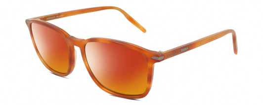 Profile View of Serengeti LENWOOD Designer Polarized Sunglasses with Custom Cut Red Mirror Lenses in Shiny Caramel Brown Crystal Unisex Square Full Rim Acetate 57 mm