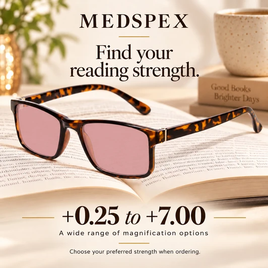 Medspex L2007 C2 Tortoise FL41 Pink Anti-Migraine Reduce Light Sensitive Glasses