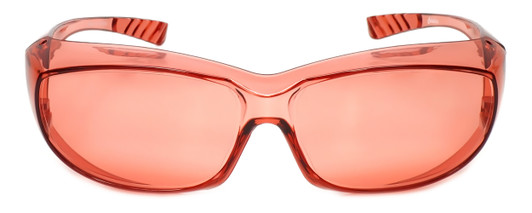 Front View of Medspex 6000 FL41 Pink Migraine Glasses Fitover Safety Glasses Blue Light Filter