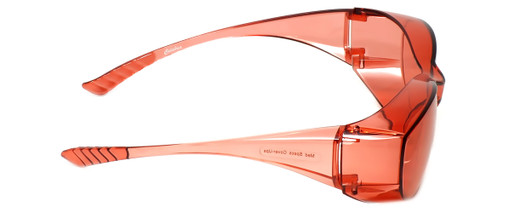Side View of Medspex 6000 FL41 Pink Migraine Glasses Fitover Safety Glasses Blue Light Filter