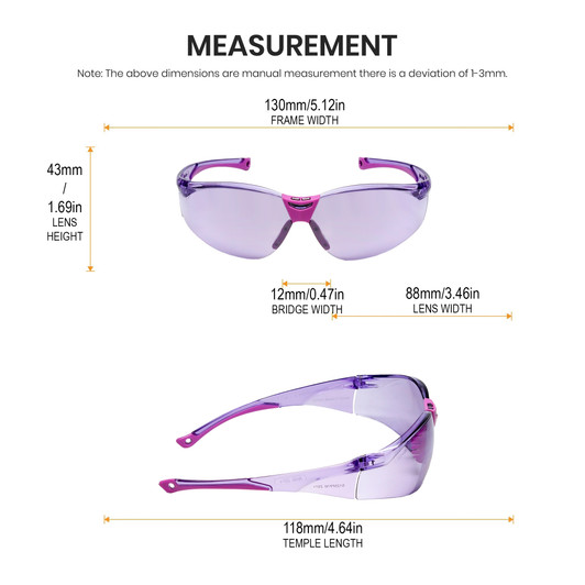 Sizing Illustration of Calabria Drop Shot Unisex Men's Women's Pickleball Sunglasses Protective Glasses