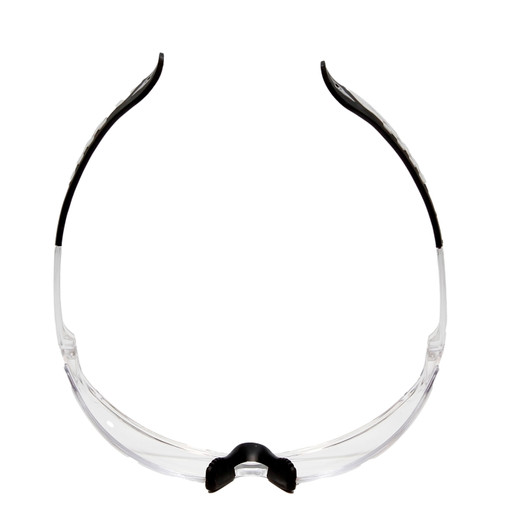 Top View of Calabria Replays Clear Crystal Black Sport Mens Womens Pickleball Safety Glasses in Clear Crystal Black Frame with Clear Lens