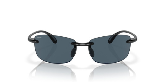 Front View of Costa Del Mar Ballast Unisex Rimless Sunglass in Black/Polarized Gray 580P 60 mm