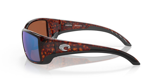 Side View of Costa Del Mar Blackfin Unisex Sunglass Tortoise/Polarized Green Mirror 580G 62mm