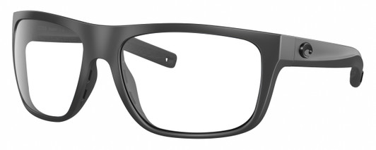 Profile View of Costa Del Mar Broadbill Designer Reading Eye Glasses in Matte Gray Black Unisex Square Full Rim Acetate 61 mm