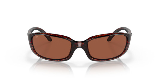 Front View of Costa Del Mar Brine Unisex Sunglasses Tortoise Havana/Polarized Copper 580P 59mm