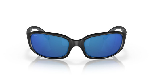 Front View of Costa Del Mar Brine Unisex Sunglasses Black Gray/Polarized Blue Mirror 580P 59mm