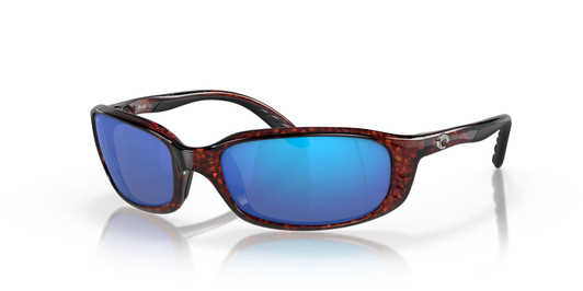 Profile View of Costa Del Mar Brine Unisex Sunglass in Tortoise/Polarized Blue Mirror 580G 59 mm