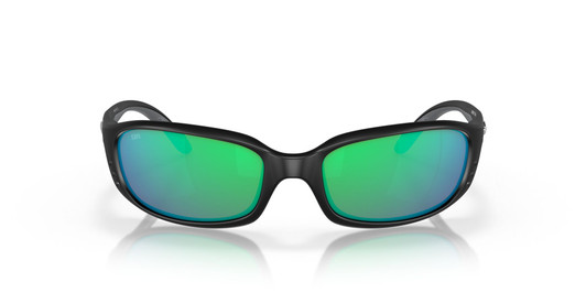 Front View of Costa Del Mar Brine Unisex Sunglass Black Gray/Polarized Green Mirror 580G 59 mm